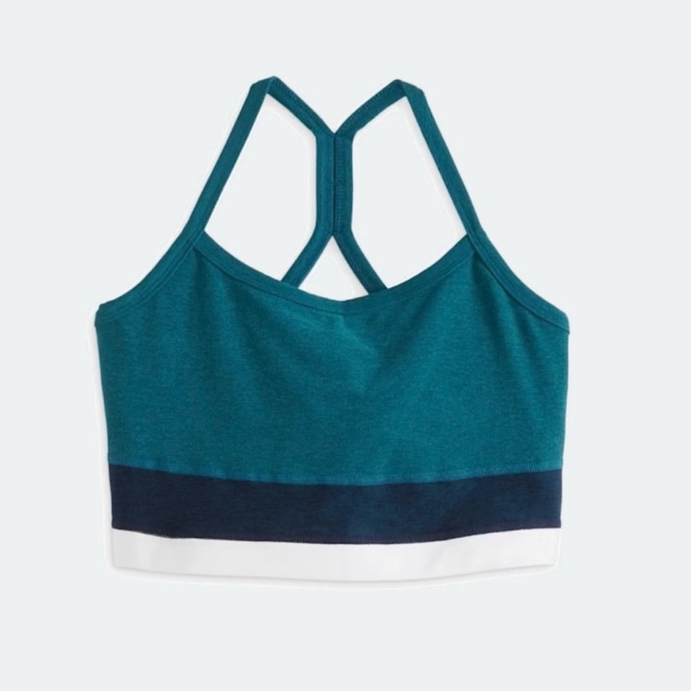 Teal and Navy Athletic Racerback Cropped Tank✨